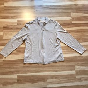 Worthington used zip jacket cardigan oatmeal